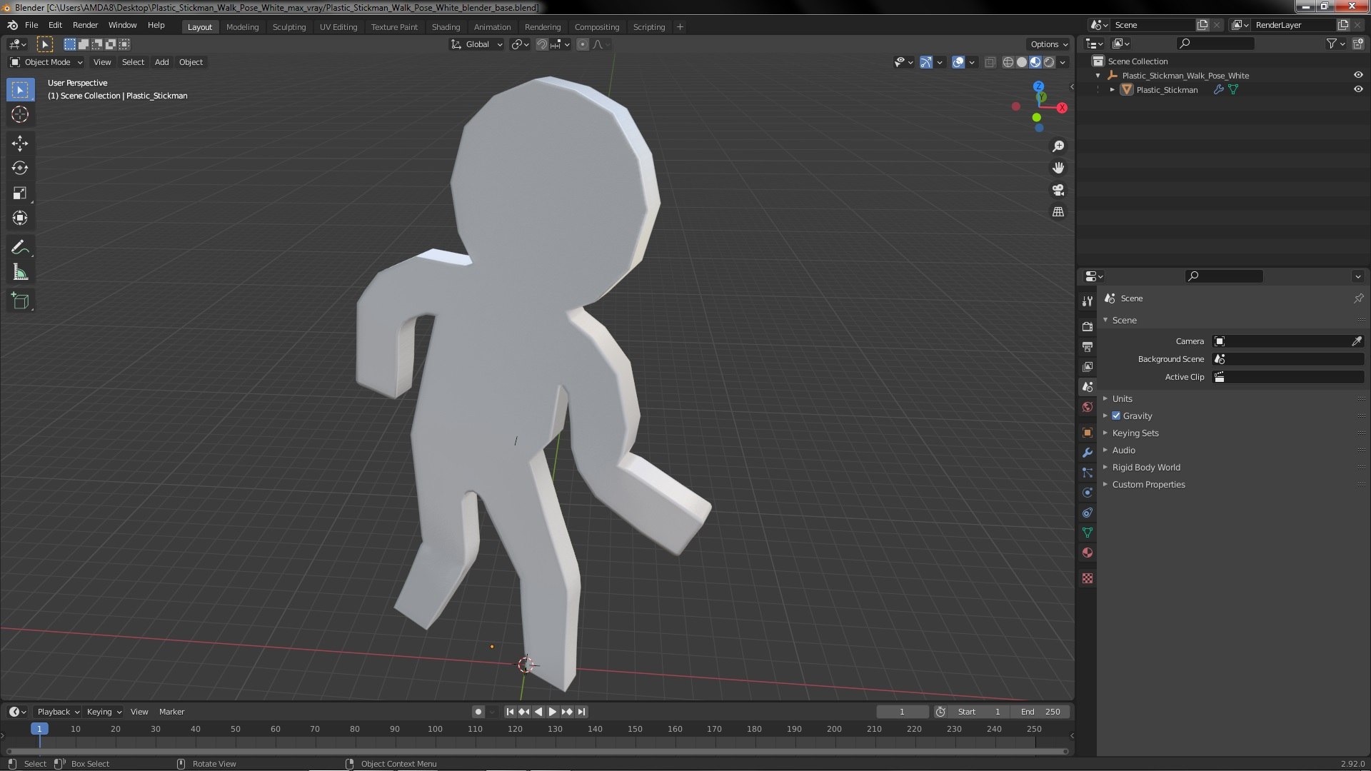 3D Plastic Stickman Walk Pose White - TurboSquid 2112316