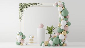 Baloon garland 3D model