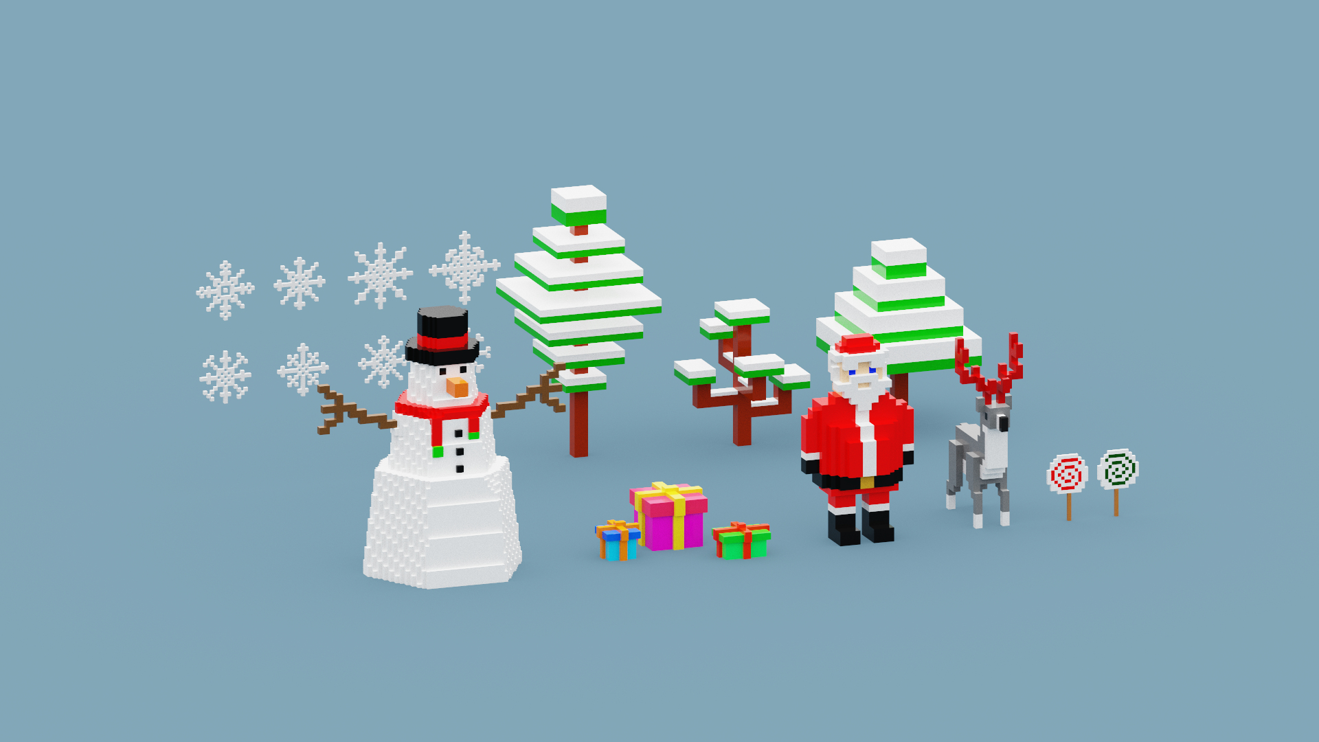 Voxel Christmas Collection Low-poly 3D Model 3D Model - TurboSquid 1987524