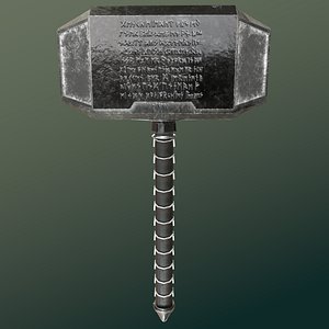 3D thor hammer mjlnir