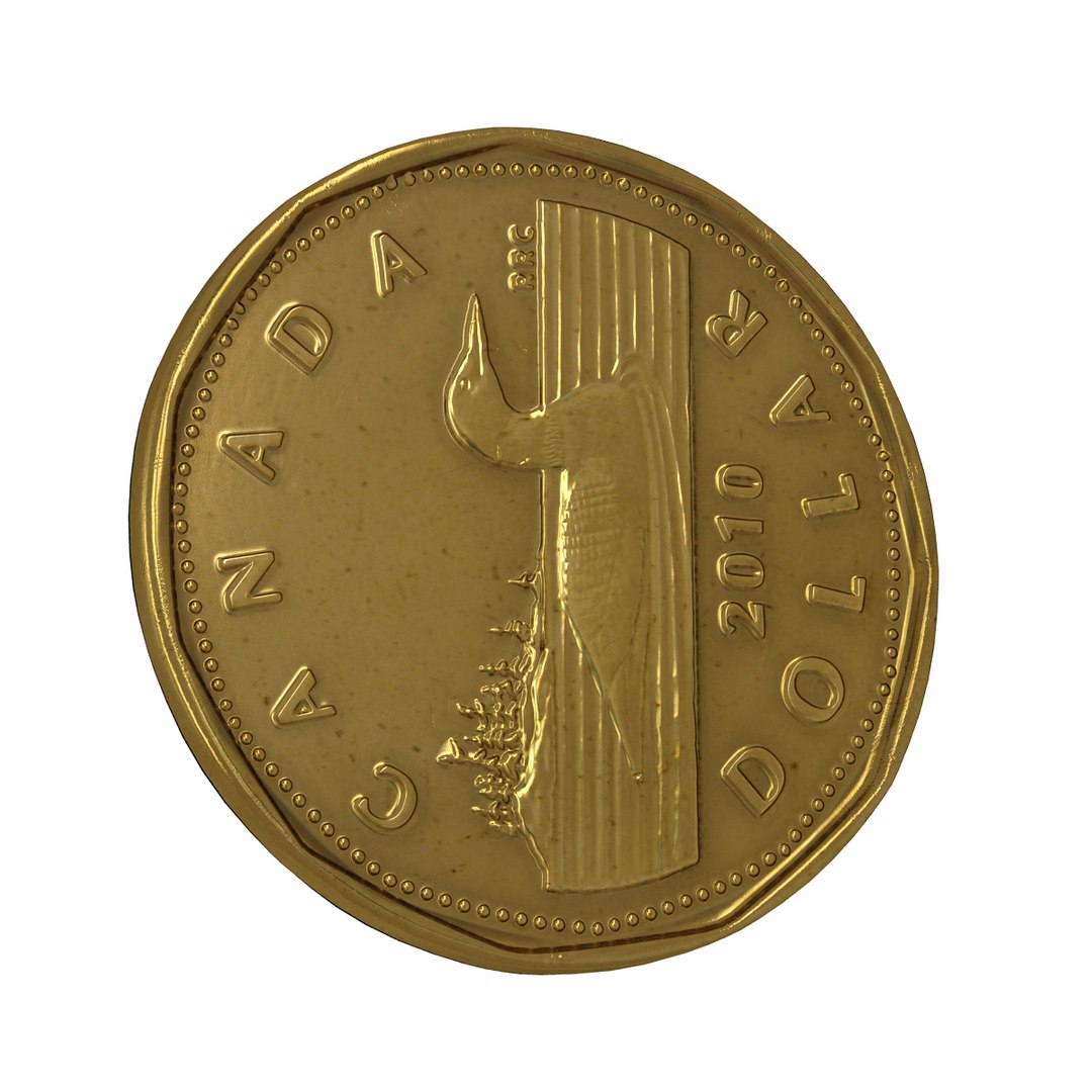 3d Realistic Canadian Dollar Coin