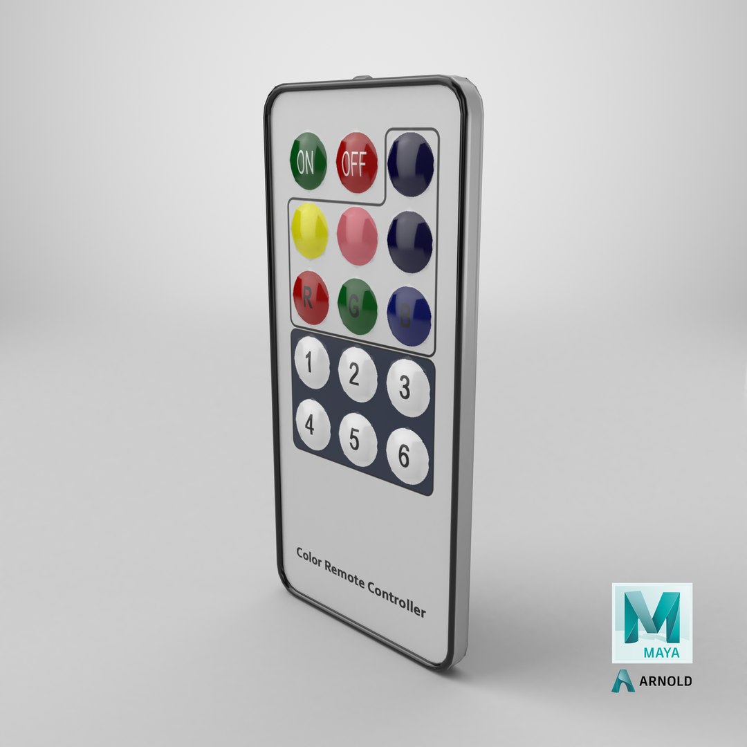 LED Light Remote Controller 3D model https://p.turbosquid.com/ts-thumb/F6/DhePkm/dj/stemcell_maya_arnold_render/png/1715246235/1920x1080/fit_q87/2d5561bd54cb8f4b12e9df67ee0bf396af42aa2e/stemcell_maya_arnold_render.jpg