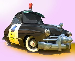 CARTOON Retro Police Car