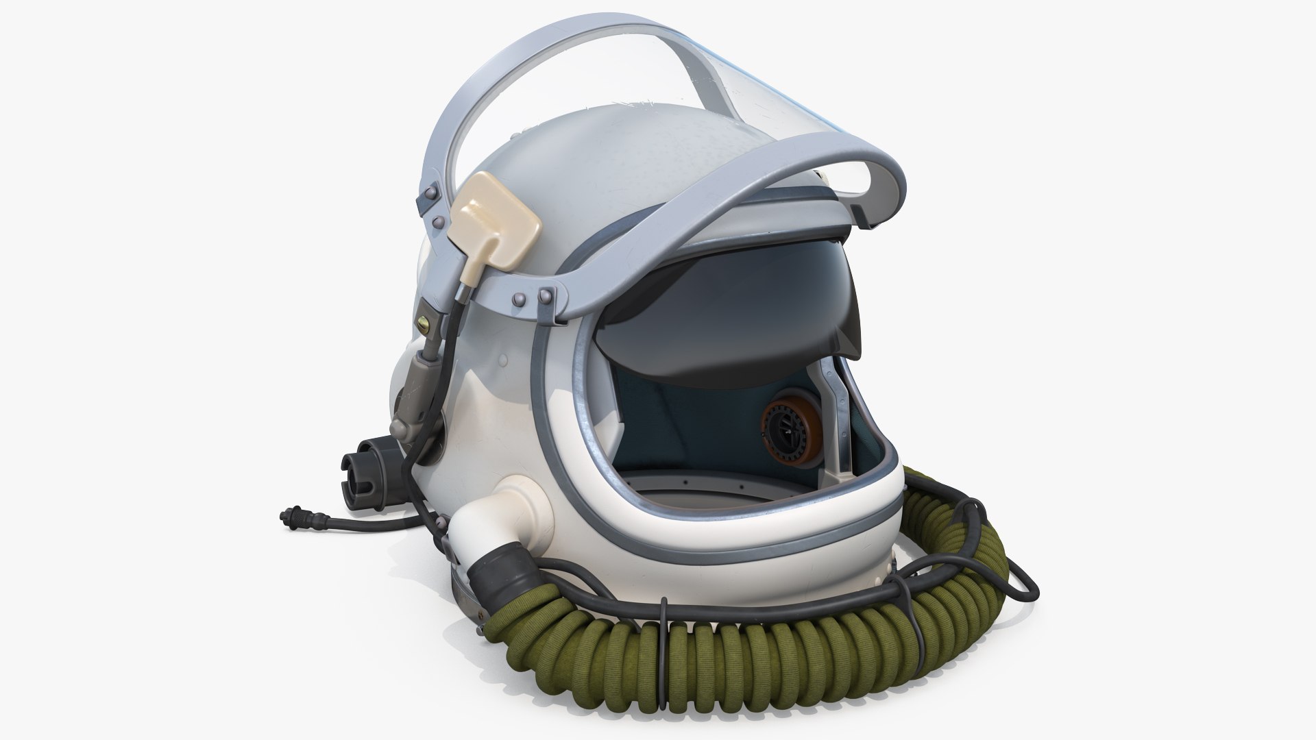 GSH6 High Altitude Flying Helmet Raised Visor 3D model preview