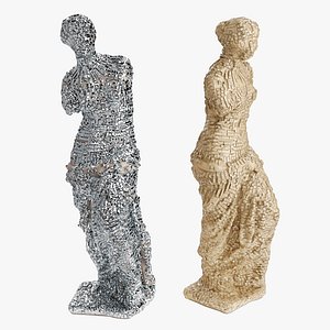 3D Venus de Milo pixel art model