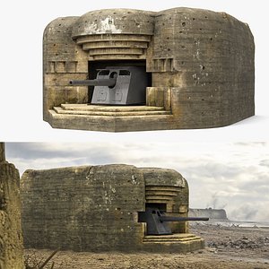 Military Coastal Artillery Bunker without Gun 3D model