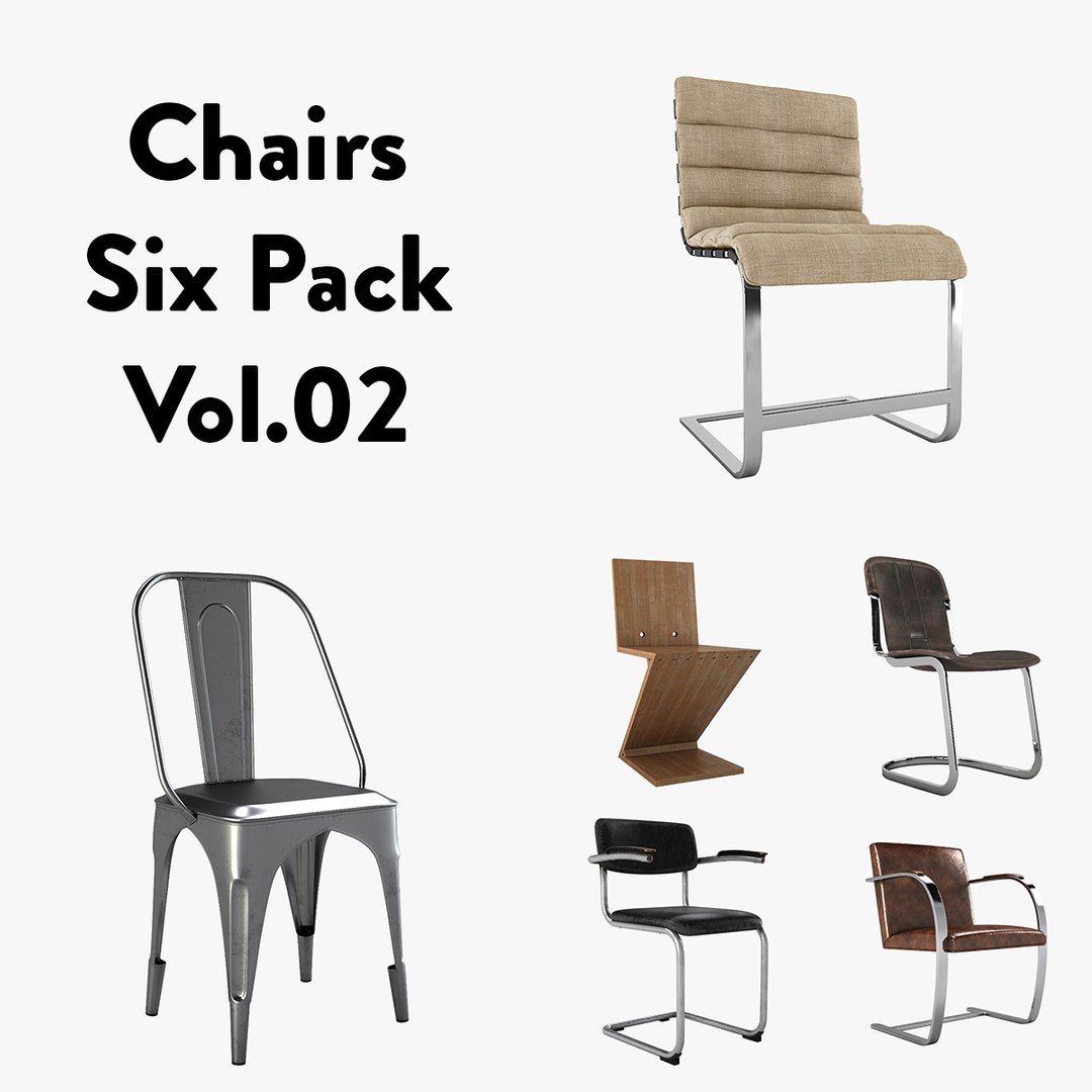 3D Chairs Six Pack Vol 02 TurboSquid 2034396