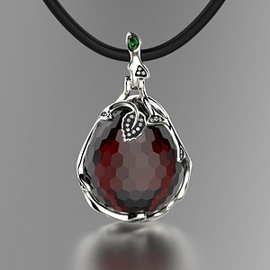 3D Jewelry Necklace Pendant Rose 0117 stl 3dm fbx model