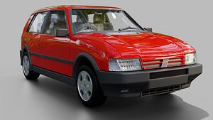 3D model Fiat UNO Turbo 1990 Rigged