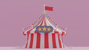 Cartoon Circus Tent 2 3D model