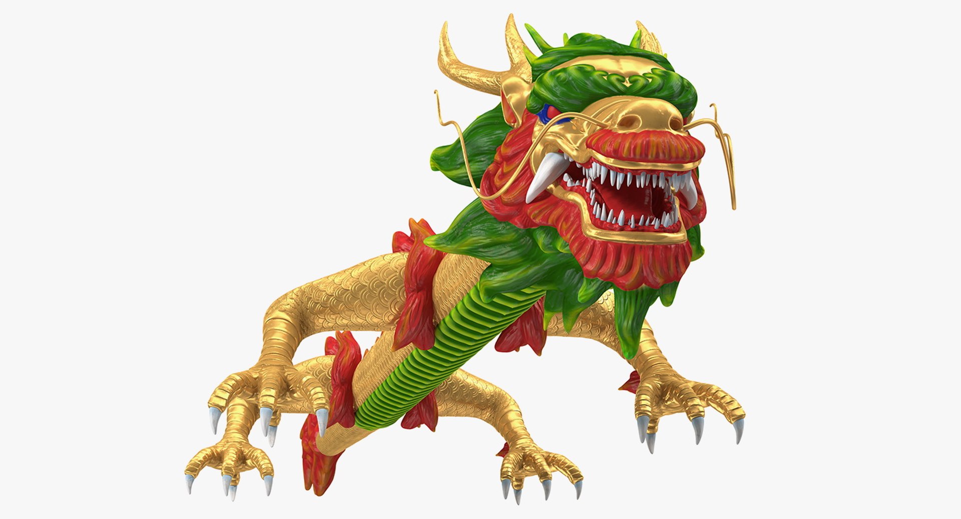 Traditional Chinese Dragon Neutral Pose 3D model preview