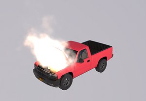 3D pickup truck engine