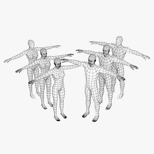 Natural Female and Male in T-Pose Base Mesh BUNDLE