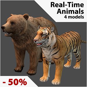 animals real-time fur obj