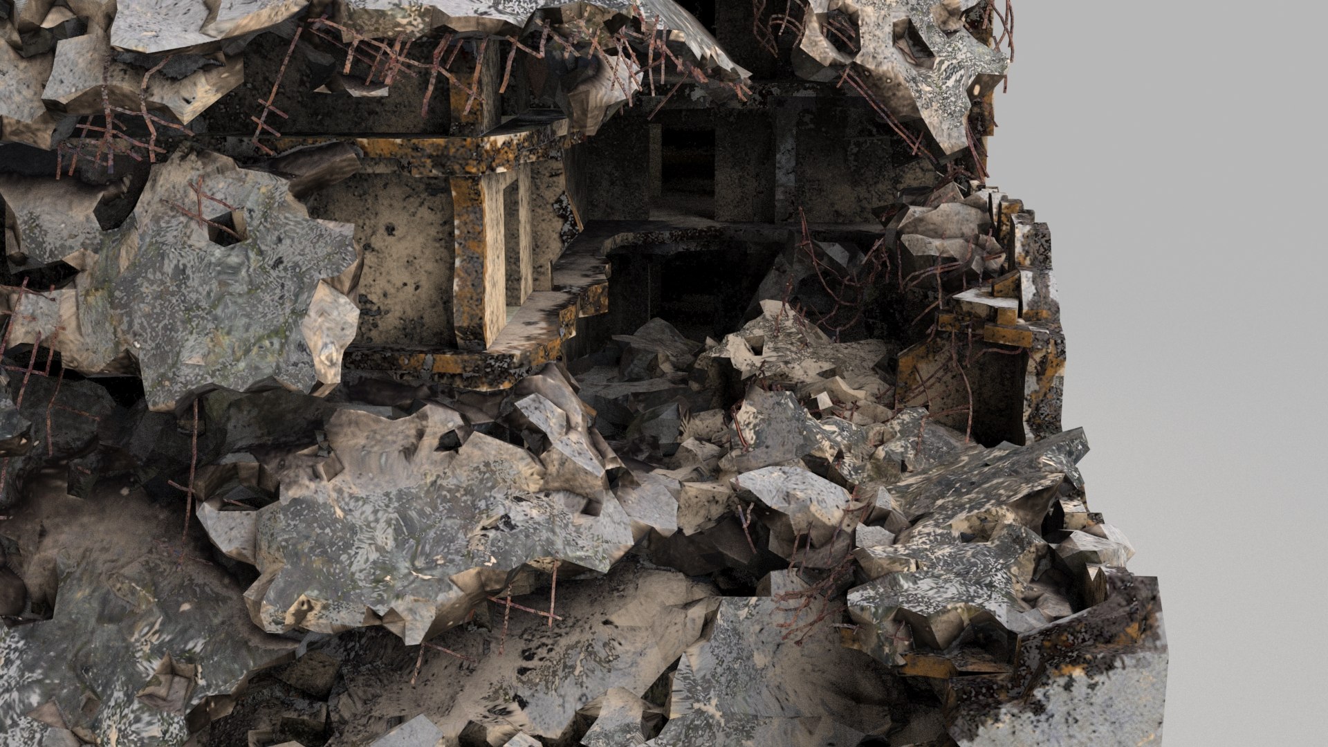 3D Ruined Building Model - TurboSquid 1558219