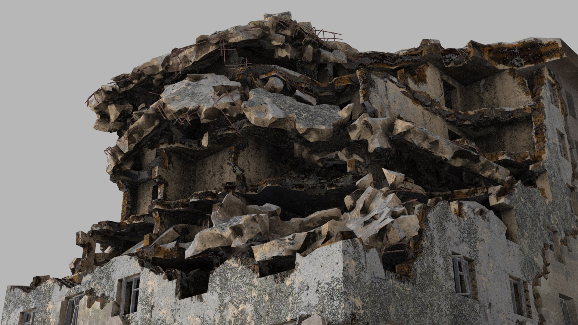 3D Ruined Building Model - TurboSquid 1558219