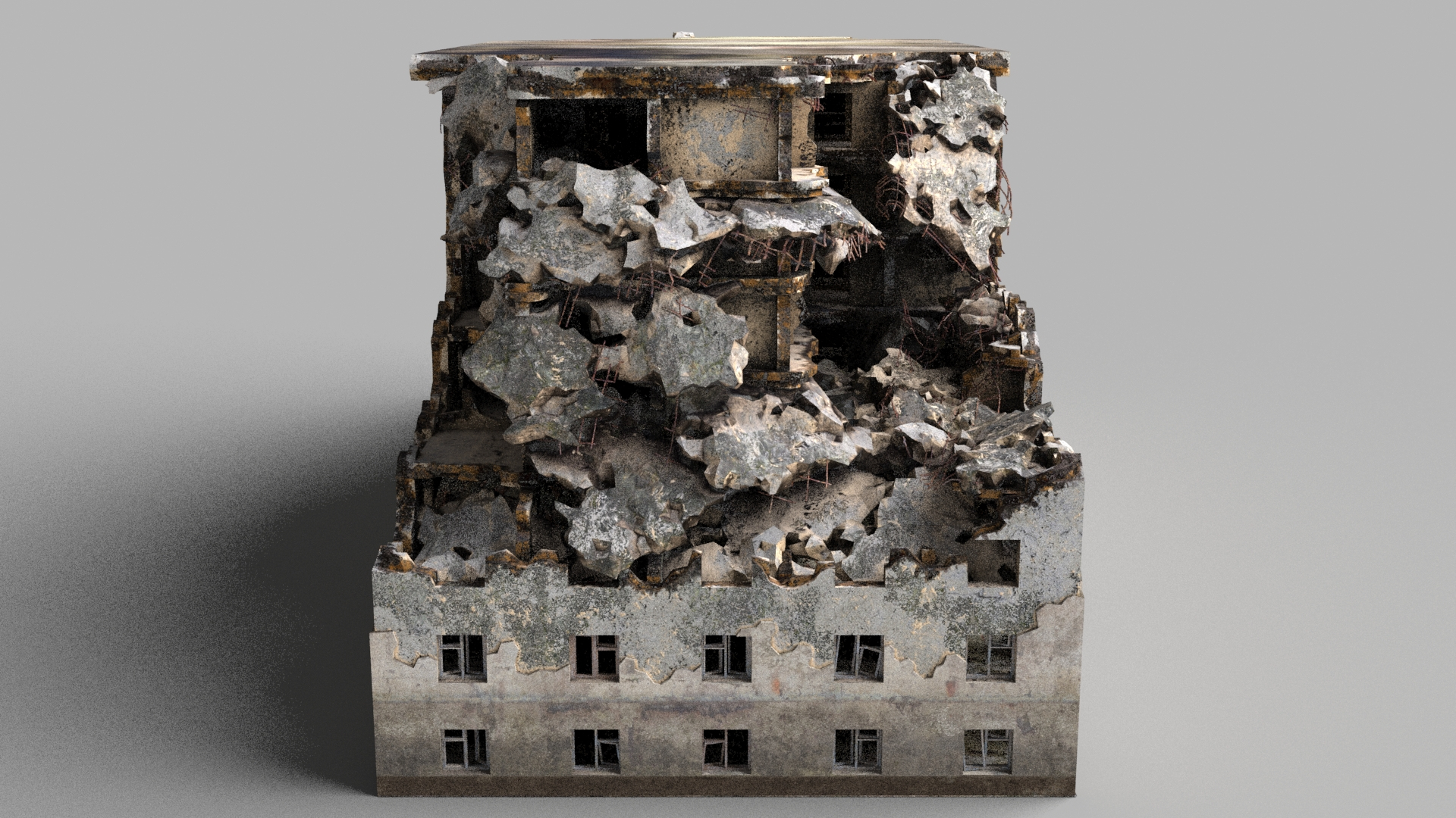 3D Ruined Building Model - TurboSquid 1558219