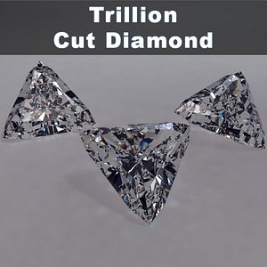 trillion cut diamonds 3d model