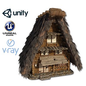 shirakawago village set house 1 3D model