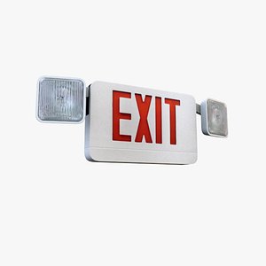 3d model emergency exit sign lighting