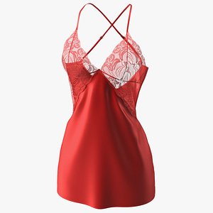 Lace Women Chemise Red