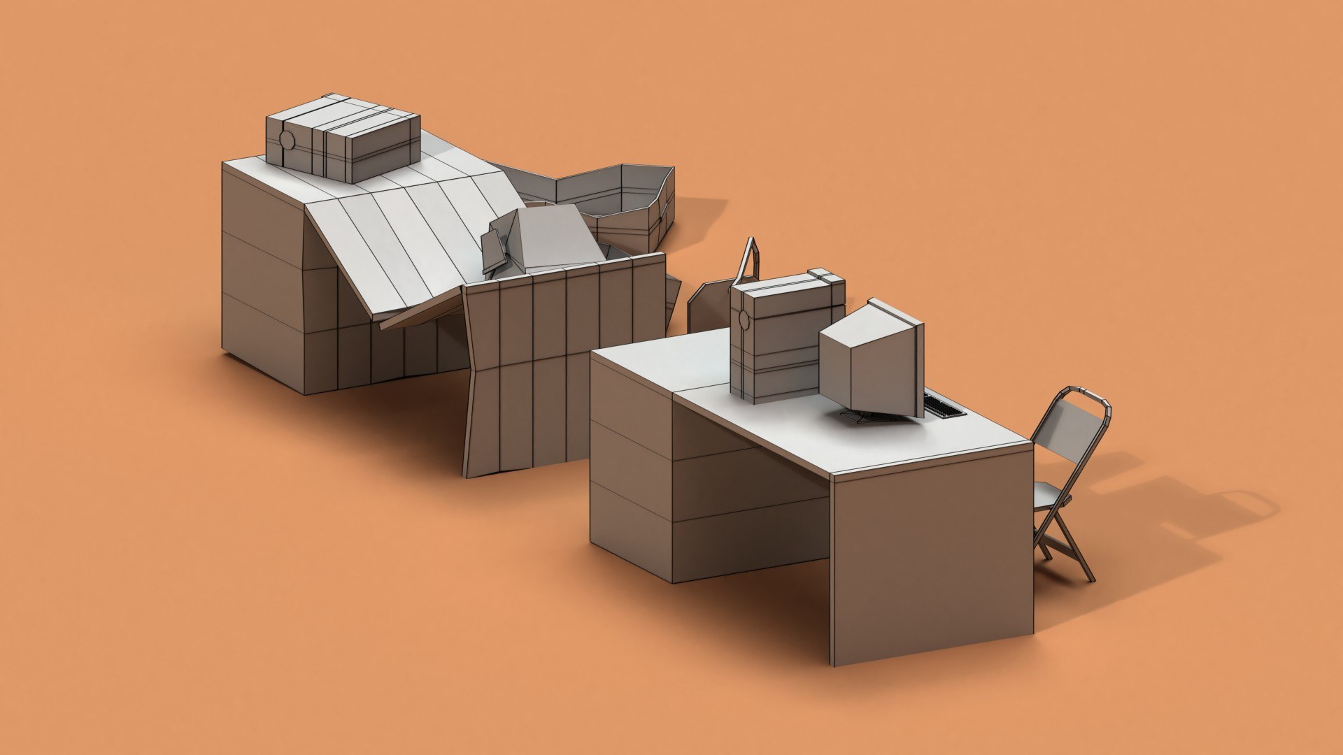 3D Desk Pc Post - TurboSquid 1682830