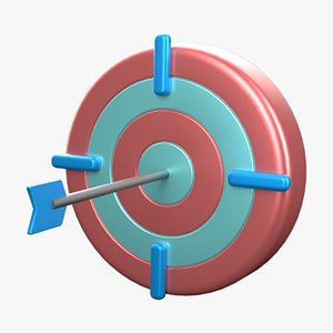 3D Target Low-poly 3D Icon model