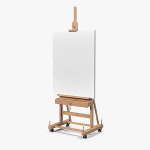 Studio Easel with Clean Canvas