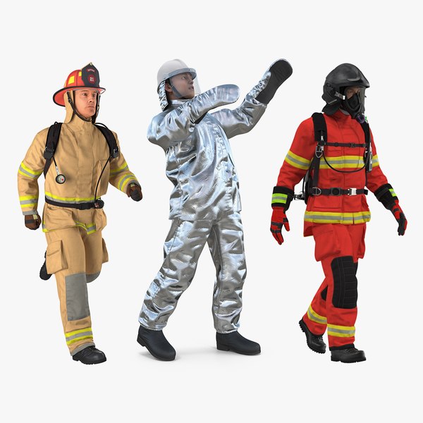 3D Rigged Firefighters Collection 2 for Maya model