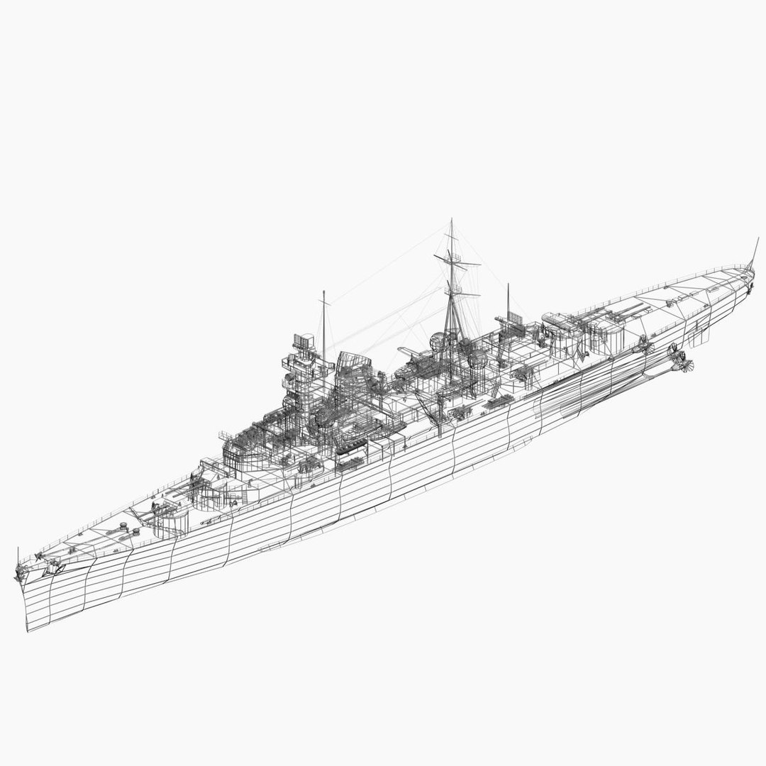 Heavy Cruiser Hipper Ww2 German 3d Max