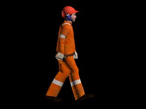 3d model of worker suit animation