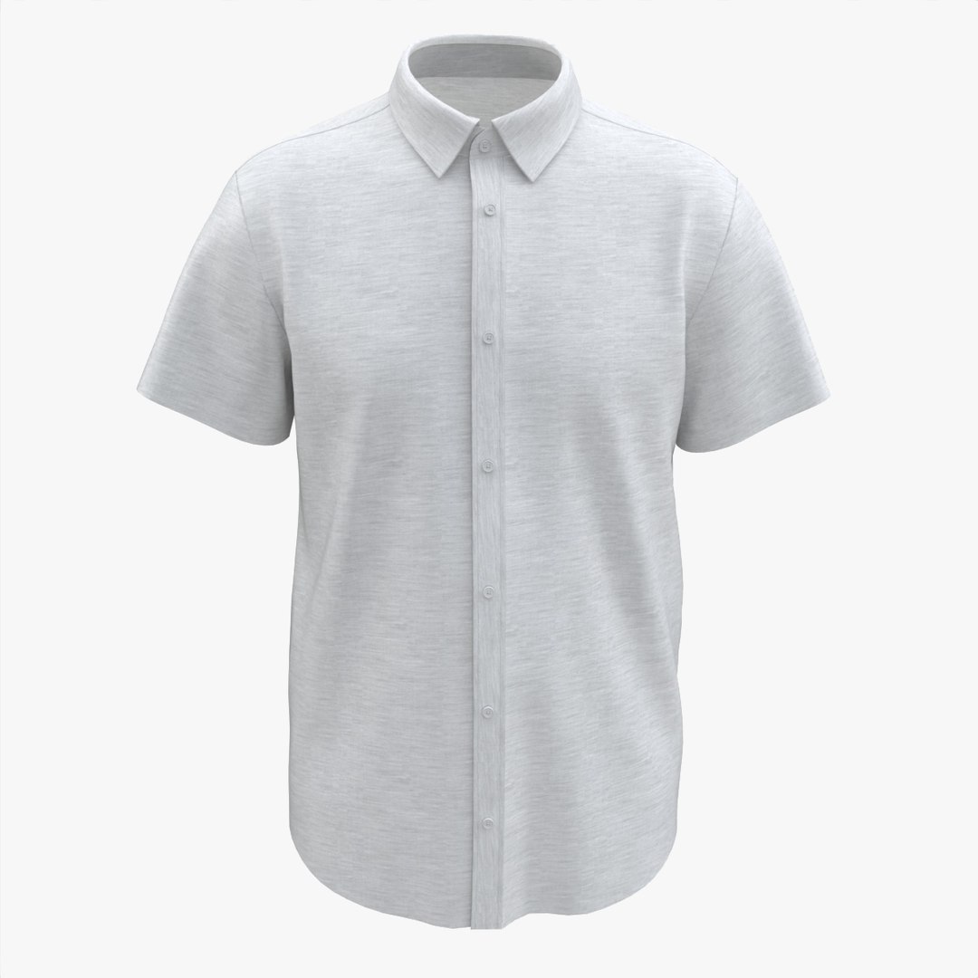 3D Short Sleeve Shirt for Men Mockup White model - TurboSquid 2043722