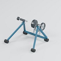 Rear Wheel Bicycle Trainer with Axle Clamps and Resistance Unit