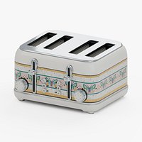 Bistro Tile Four-Slice Toaster - Pink and Black White