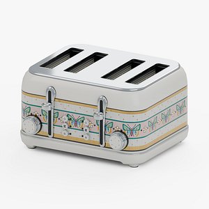 Bistro Tile Four-Slice Toaster - Pink and Black White