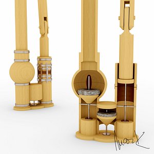 wooden water pump 3D