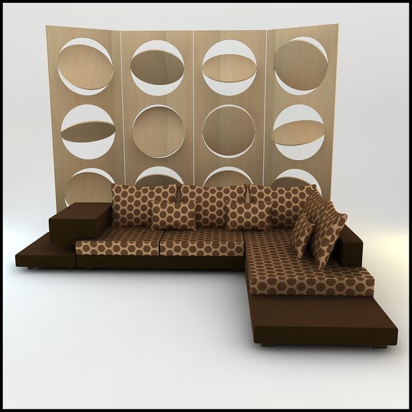 corner sofa wall designs 3d model