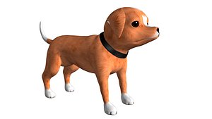 rigged dog character animations 3D model