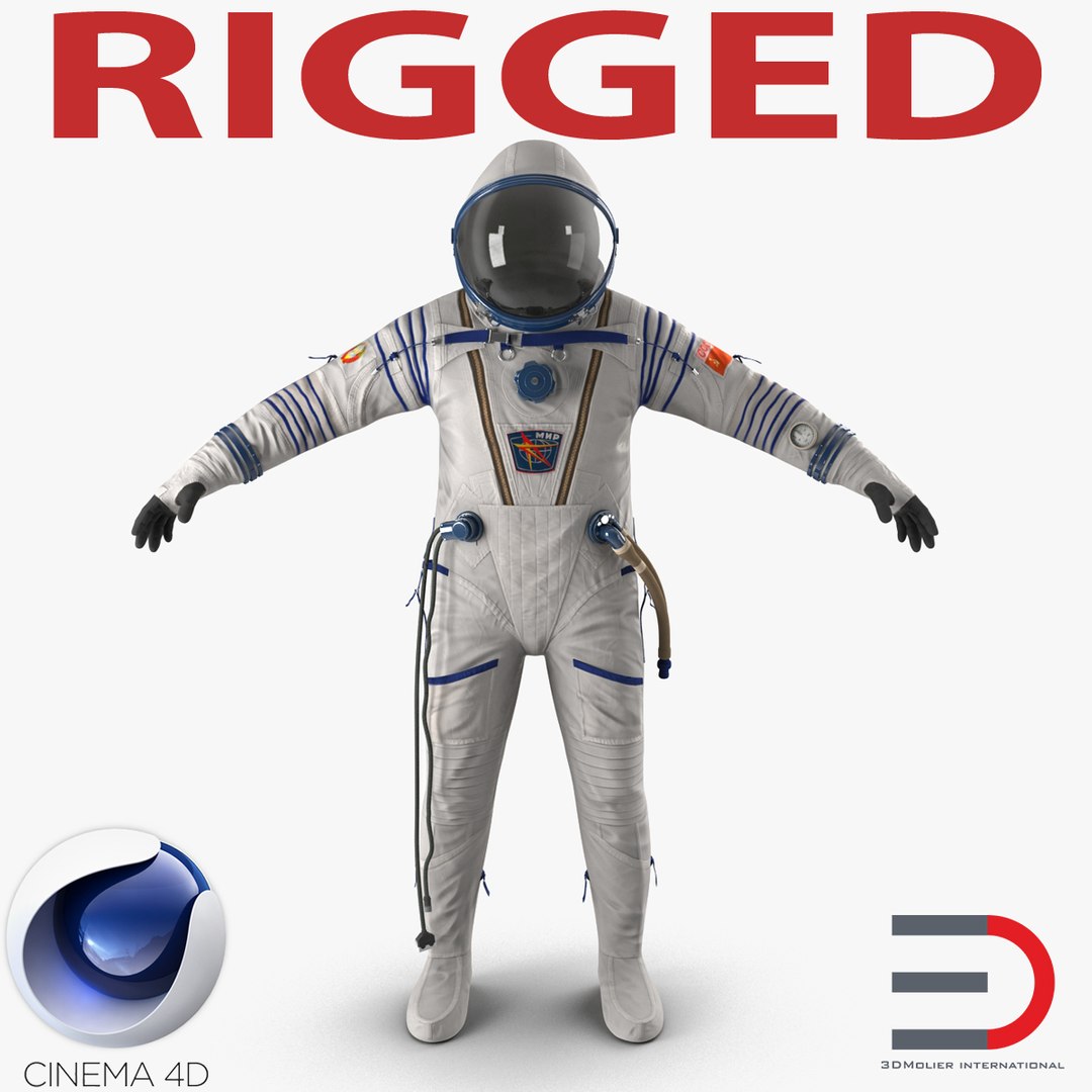 Russian Space Suit Sokol KV2 Rigged for Cinema 4D 3D model preview