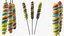Three Rainbow Twisty Twirl Hard Lollipop Candy Sweets