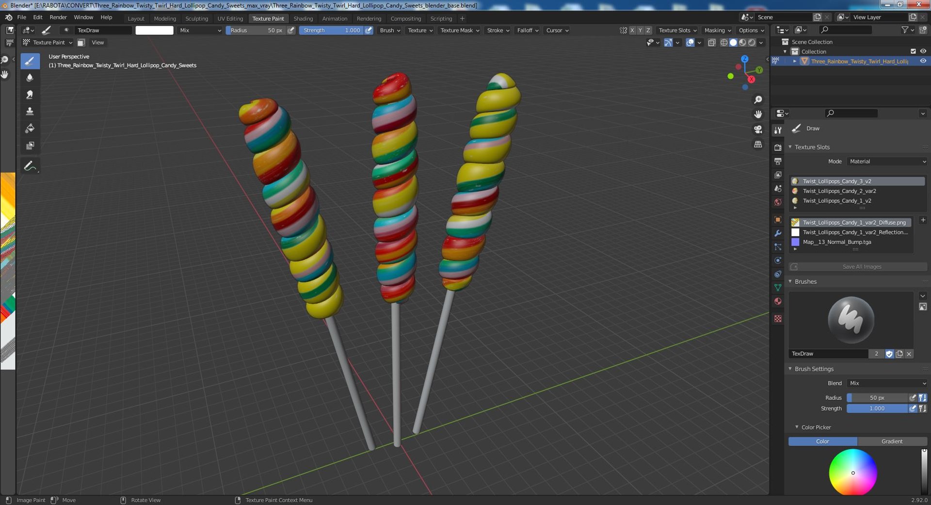 Three Rainbow Twisty Twirl Hard Lollipop Candy Sweets 3D https://p.turbosquid.com/ts-thumb/F7/sypfQg/BR/threerainbowtwistytwirlhardlollipopcandysweets3dmodel018/jpg/1637052239/1920x1080/fit_q87/14fe6a9c5f3d9886315a378eb4ec4a98a9d85469/threerainbowtwistytwirlhardlollipopcandysweets3dmodel018.jpg