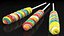 Three Rainbow Twisty Twirl Hard Lollipop Candy Sweets