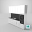 real kitchen unit scene 3D