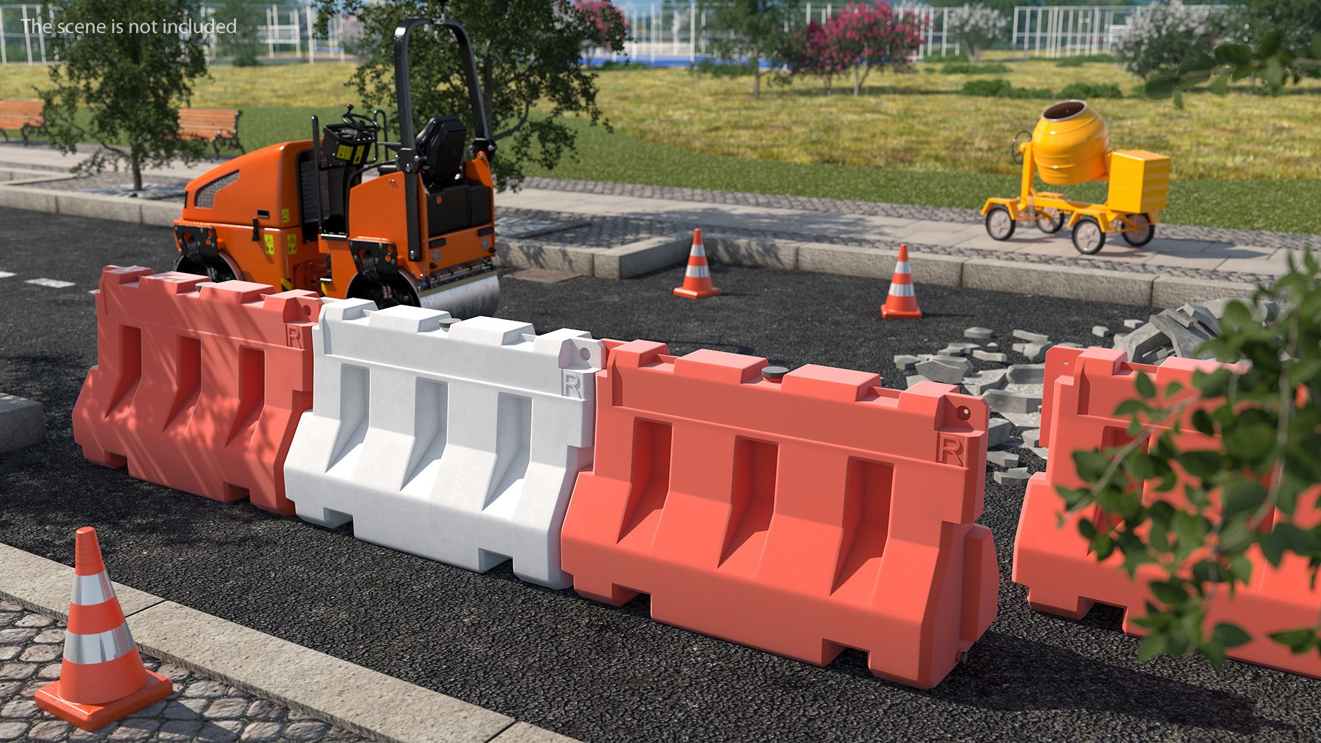 Road Safety Plastic Barricade 3D model preview