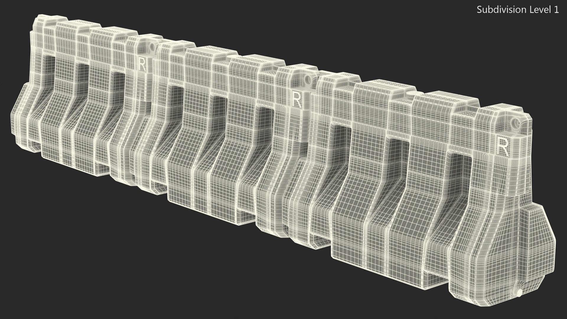 Road safety plastic barricade 3D - TurboSquid 1497863