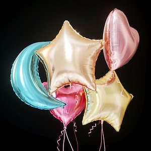 3D colorful foil helium balloons