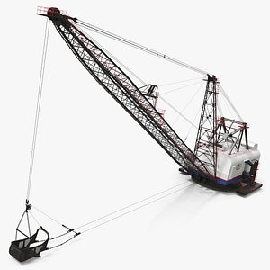 Patriot Dragline Excavator Mining Machine White model
