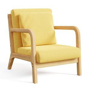 Heberling Wide Linen Armchair 3D