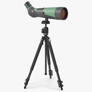 Angled Spotting Scope with Tripod Green Black