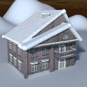 3dsmax house snow